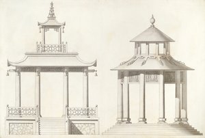 Design for a Ting (penn, svart blekk og grå vask på papir)